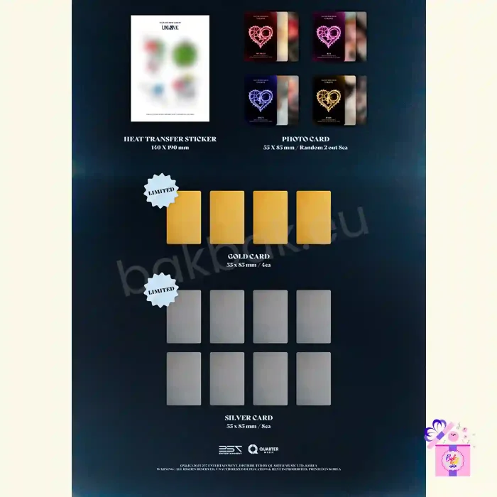 XLOV ルイ ヒョン トレカ fanplee XLOV – UXLXVE + Limited fanplee Photocard [1st Mini Album] – Bak