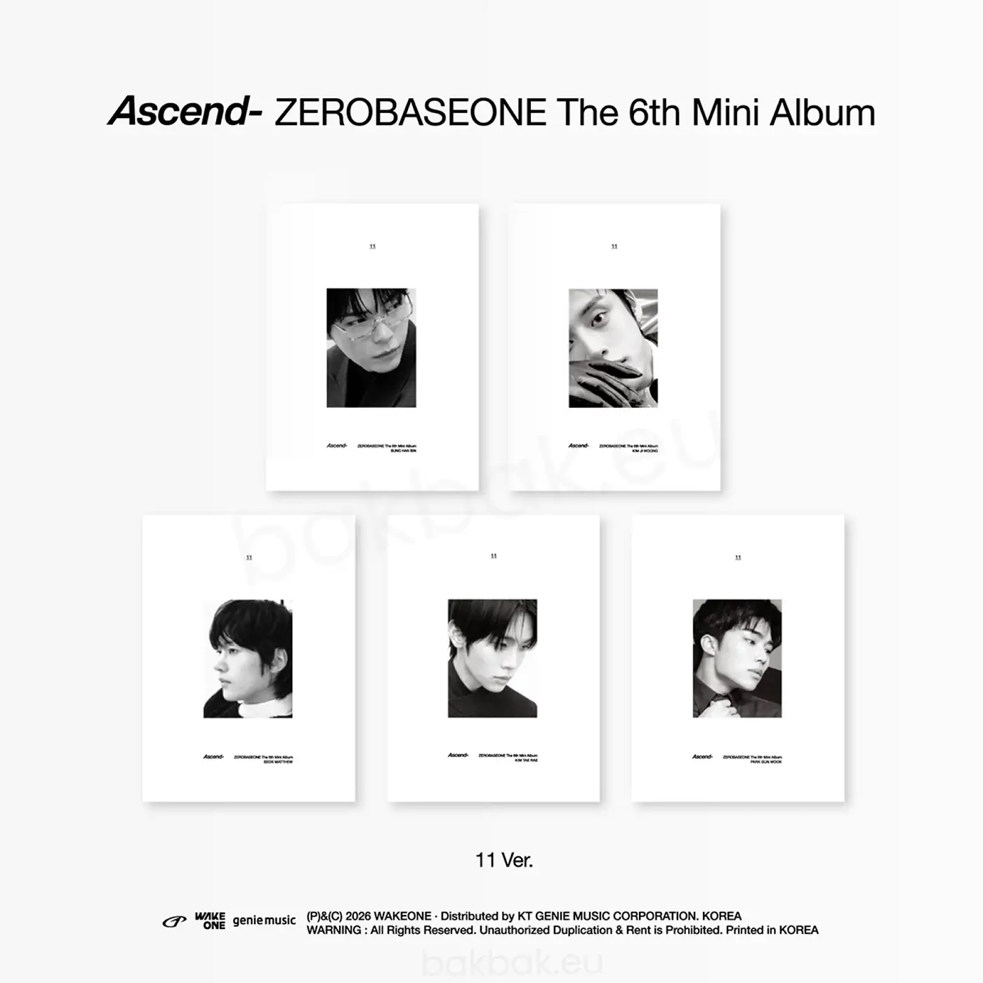 ZB1 – Ascend- (11 Ver.) [6th Mini Album] – Bak Bak K-Pop Store