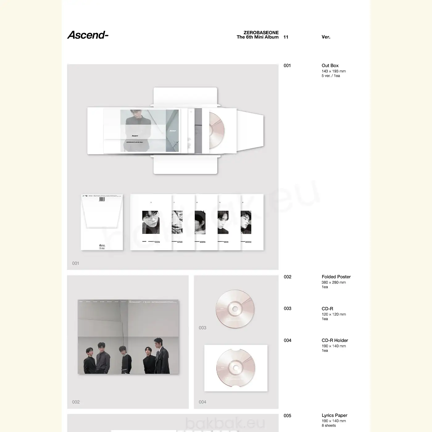 ZB1 – Ascend- (11 Ver.) [6th Mini Album] – Bak Bak K-Pop Store
